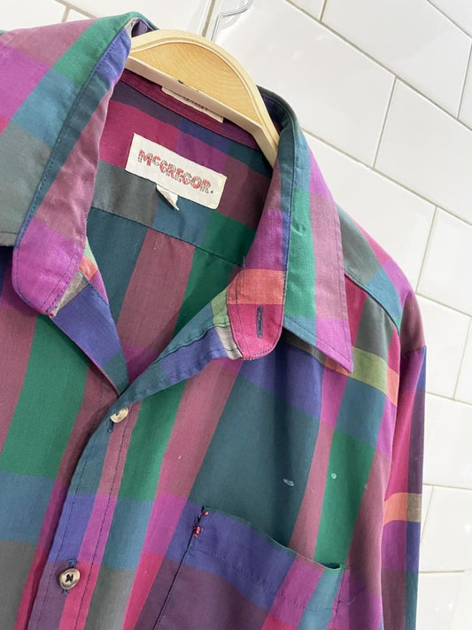 vintage 70s mcgregor plaid boxy crop shirt - good market thrift store