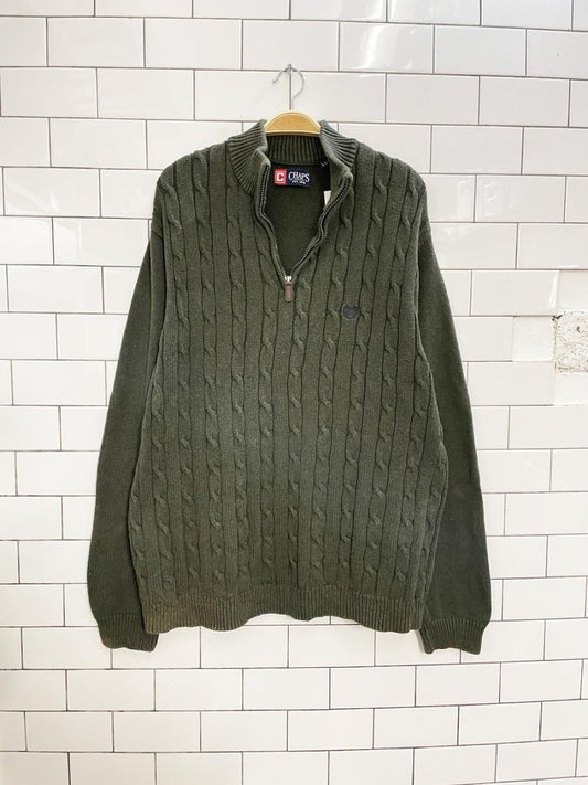 chaps RL cable knit 1/4 zip sweater - good market thrift store