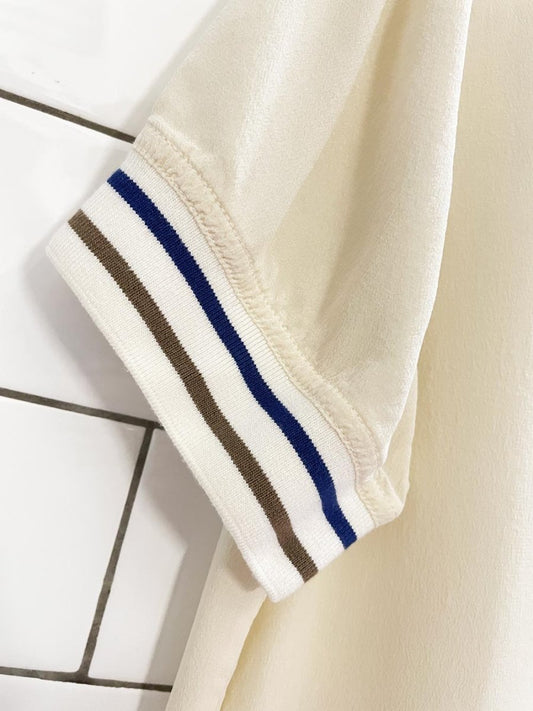 club monaco silk shirt with knit trim - good market thrift store