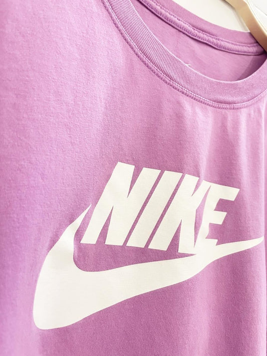 nike lilac crop big logo tee - good market thrift store