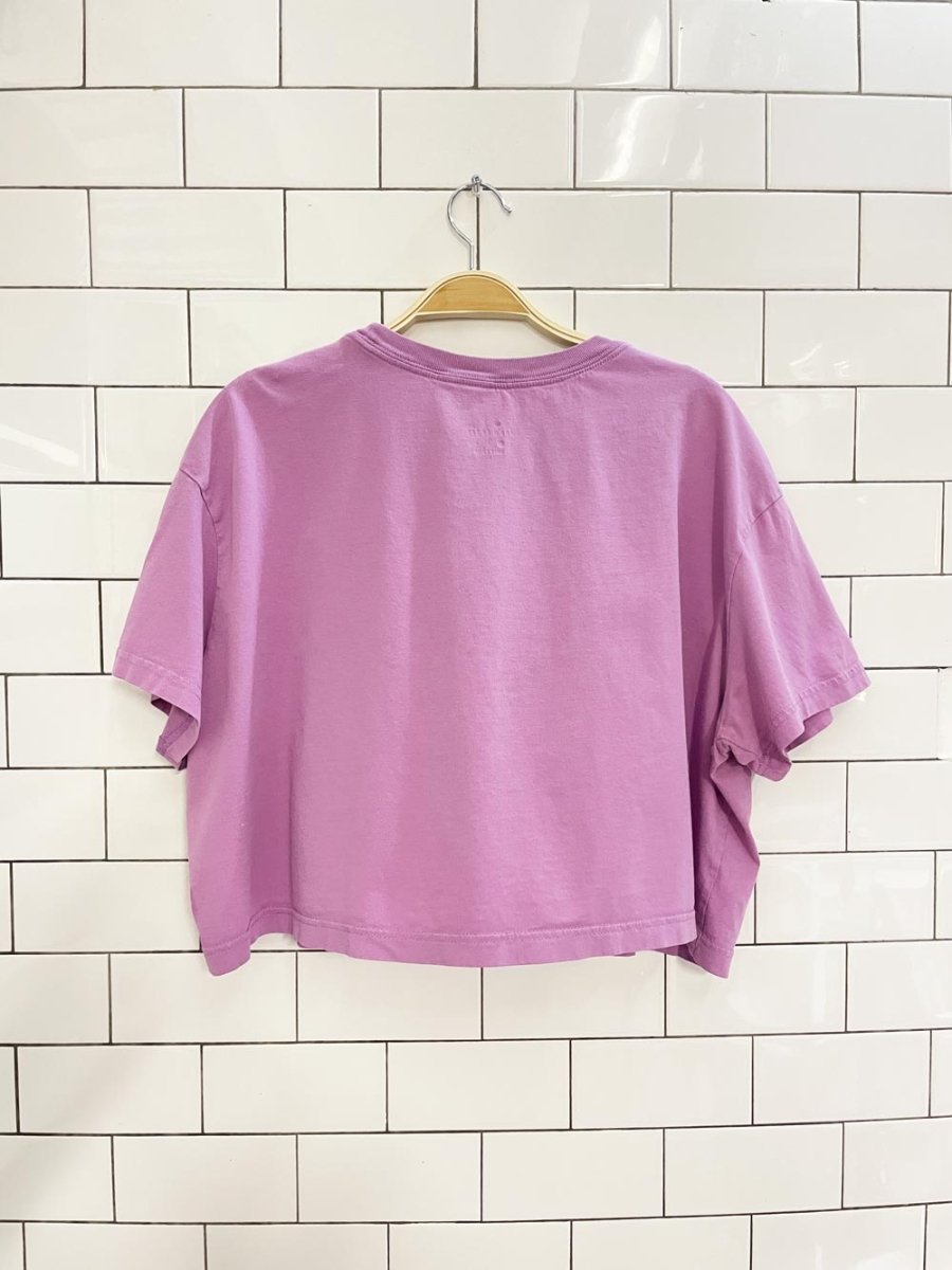 nike lilac crop big logo tee - good market thrift store