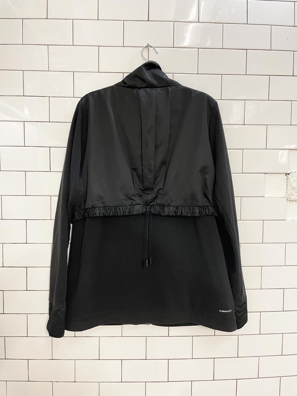 adidas layered nylon drawstring fleece jacket - good market thrift store