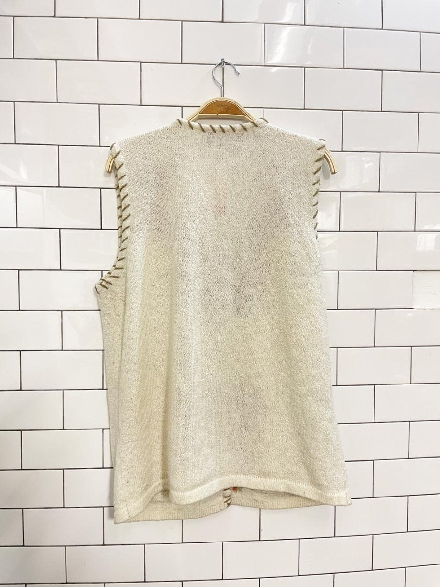 vintage embroidered knit vest - good market thrift store