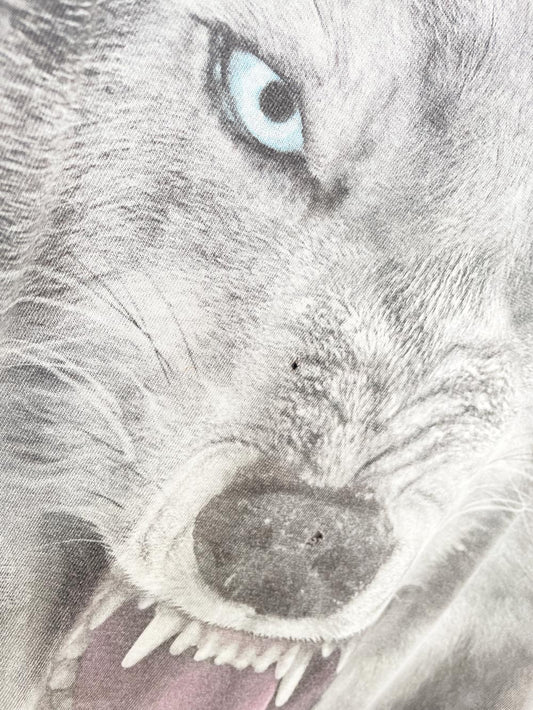 vintage 00s wolf face tie dye tee | mike sanford | 3D tees