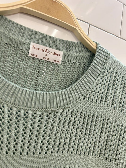 seven wonders samia oversized crochet tee and shorts set - good market thrift store