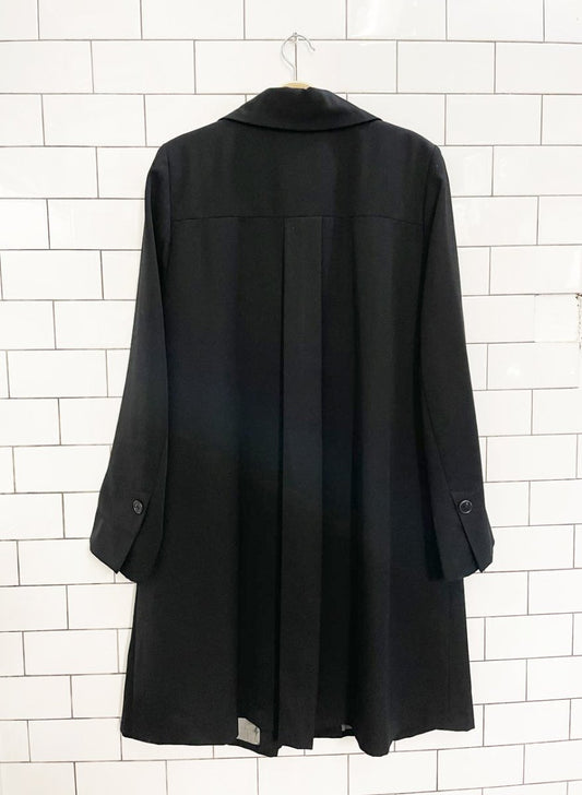 vintage 00s jones new york 100% wool minimal box pleat jacket - good market thrift store