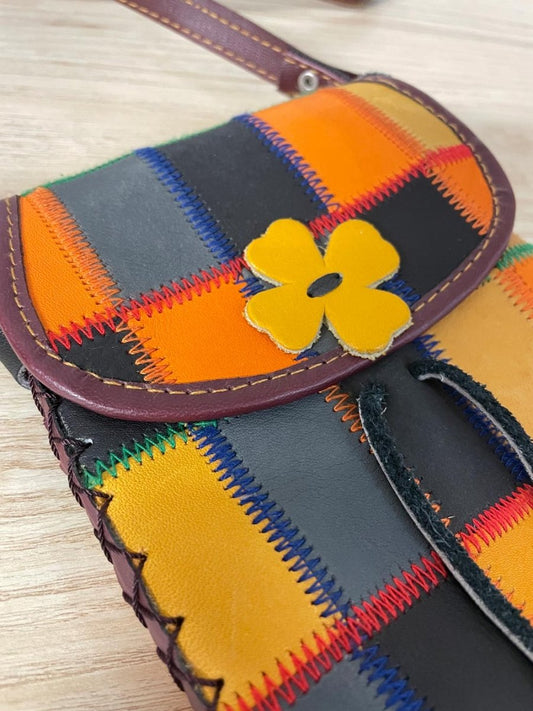 artsy patchwork leather mini bag - good market thrift store