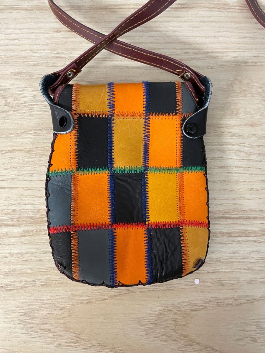 artsy patchwork leather mini bag - good market thrift store
