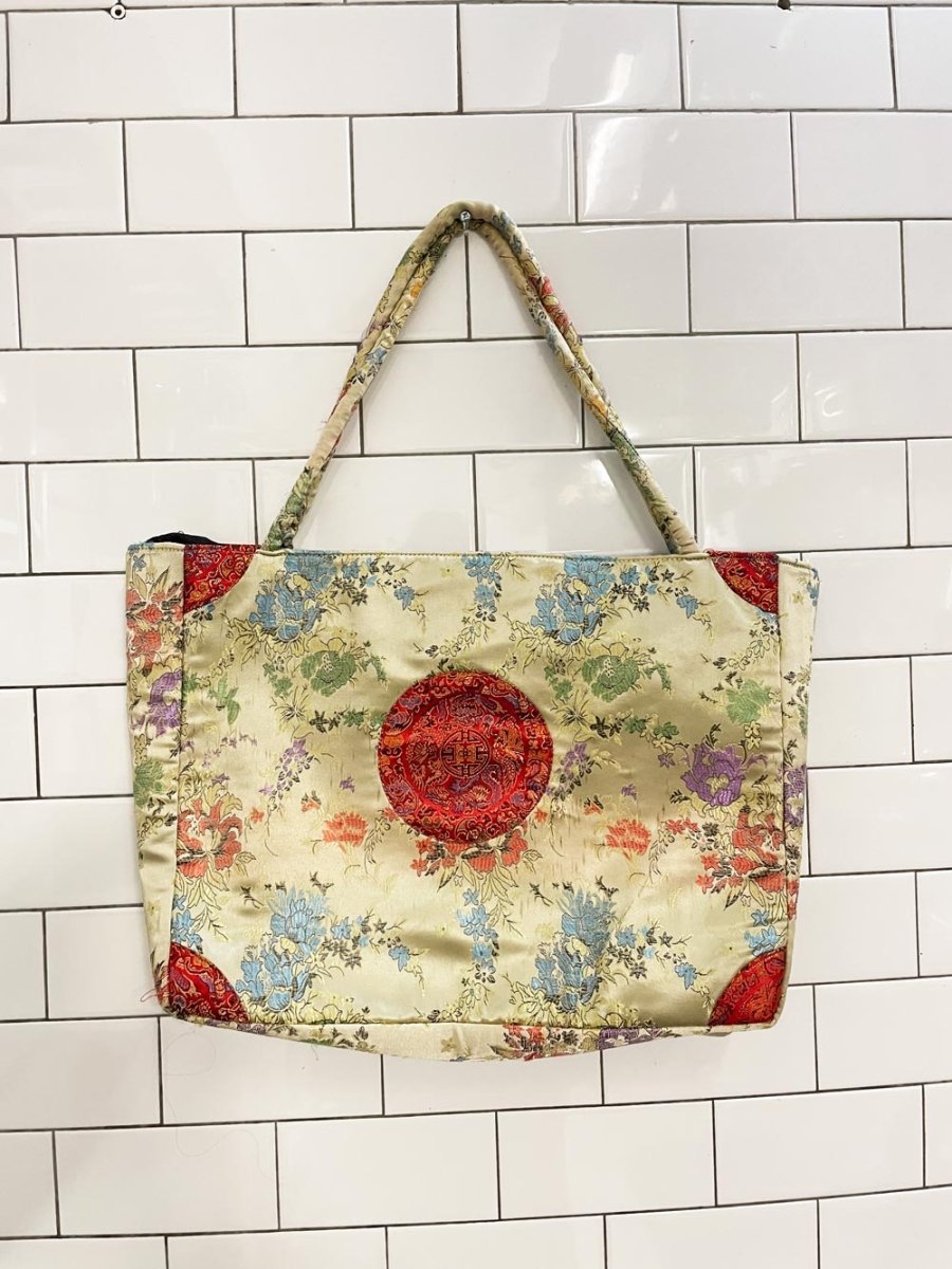 y2k chinese satin tote bag - good market thrift store