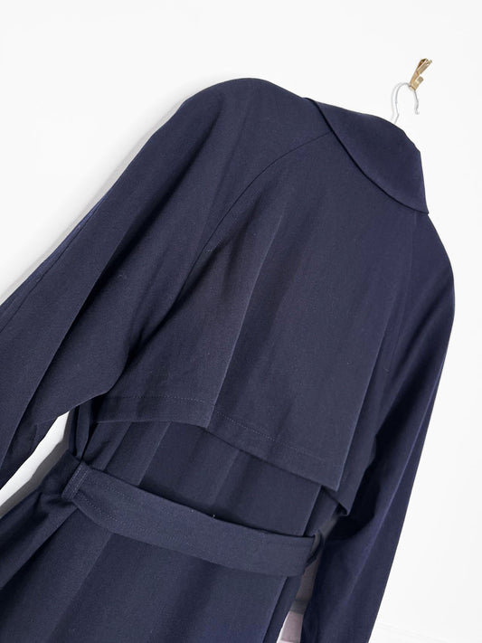 vintage 100% wool cape back belted trench coat