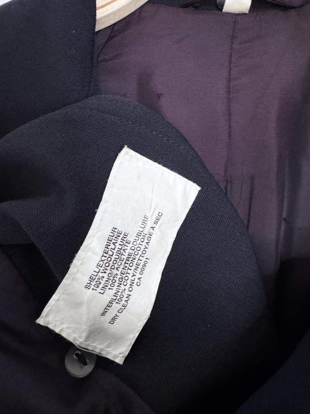 vintage 100% wool cape back belted trench coat