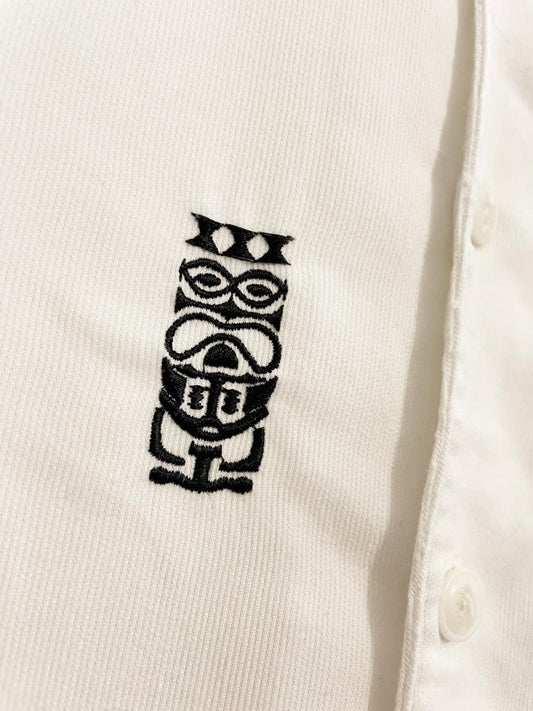 y2k 725 originals tikki pocket camp shirt - good market thrift store