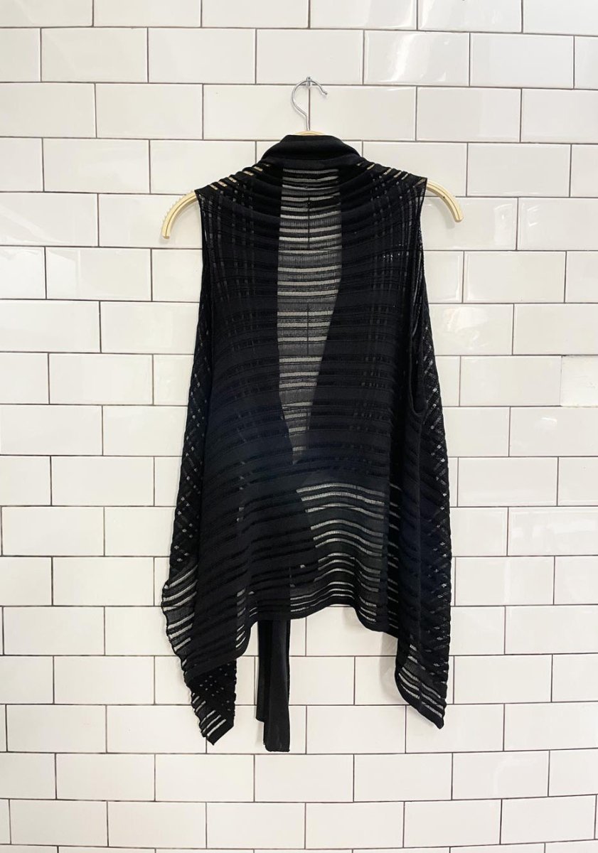 sarah pacini tie front mesh knit vest - good market thrift store