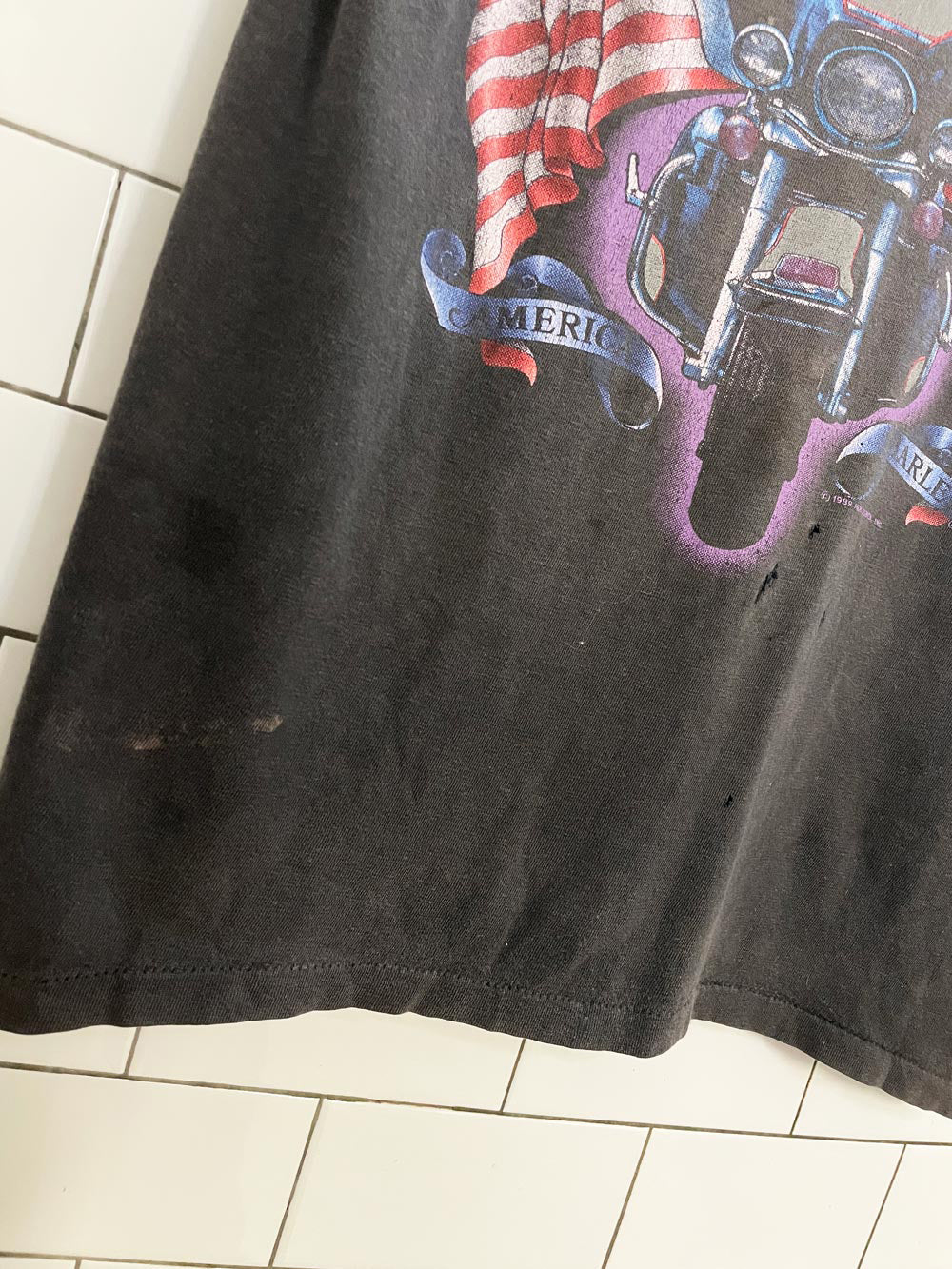 vintage 80s harley davidson single stitch faded motorcycle tee | holoubek