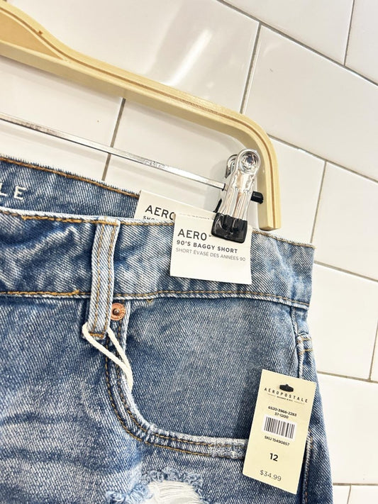 nwt aero postal 90s baggy distressed denim shorts - good market thrift store