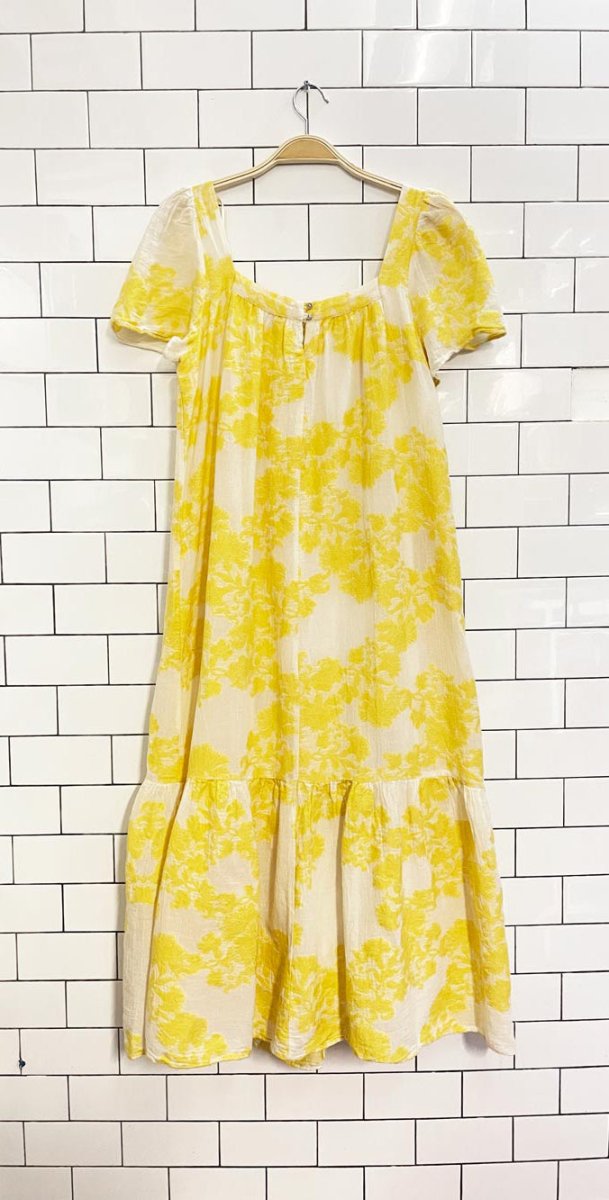 zara textured floral tiered midi dress - good market thrift store