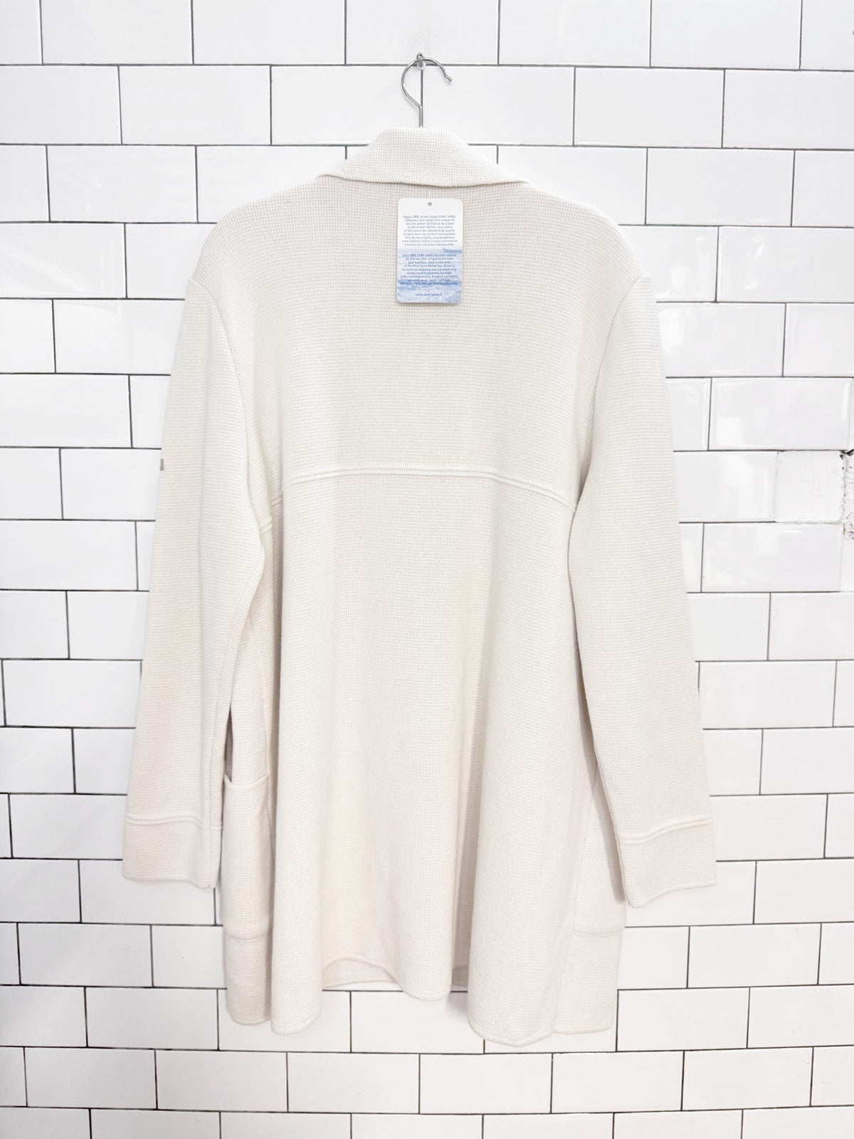 nwt saint james wool-blend knit open cardigan sweater