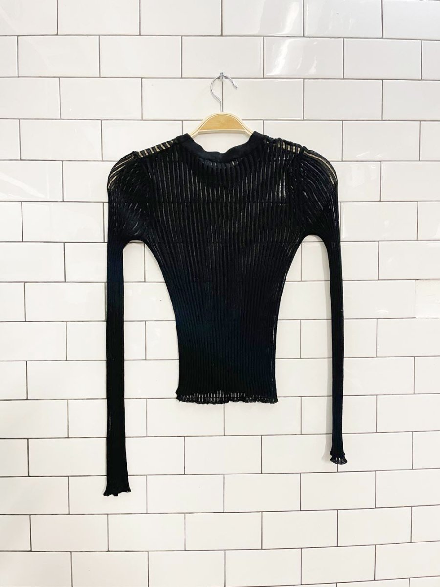 zara mesh knit long sleeve top - good market thrift store