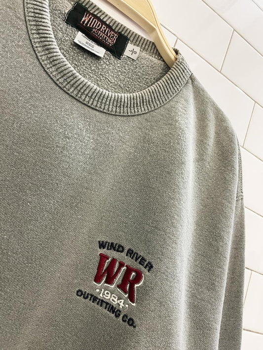 vintage 90s windriver embroidered faded cottage crew sweatshirt - good market thrift store