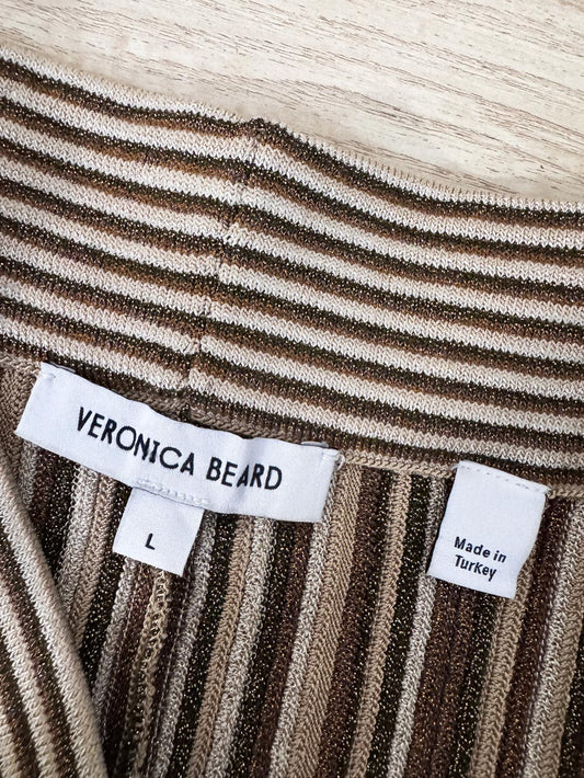 veronica beard massaro metallic knit pant