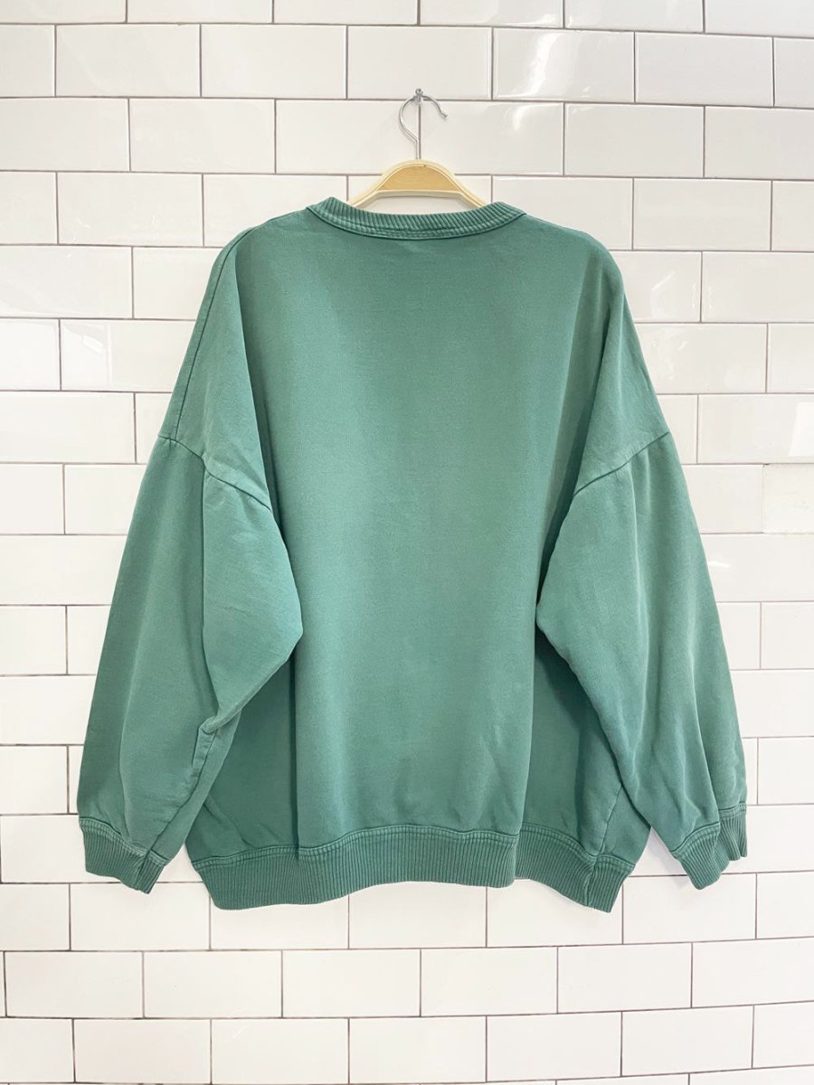 vintage 90s nevada minimal logo oversized cottage crew sweatshirt - good market thrift store