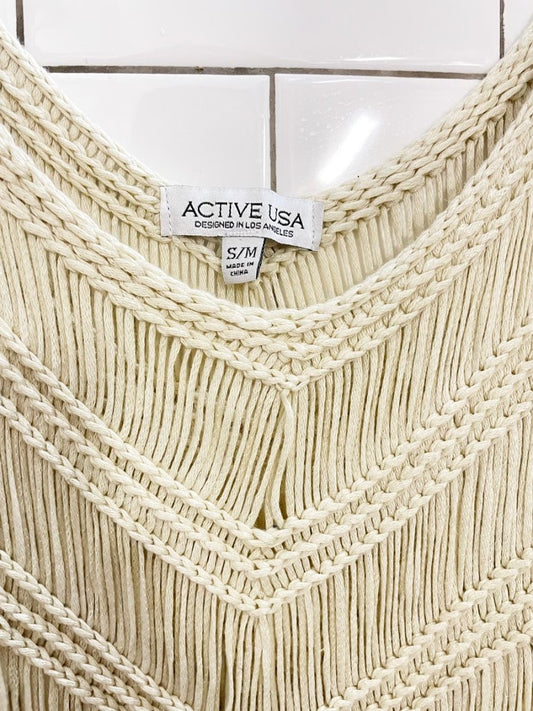 active usa crochet fringe festival tank - good market thrift store