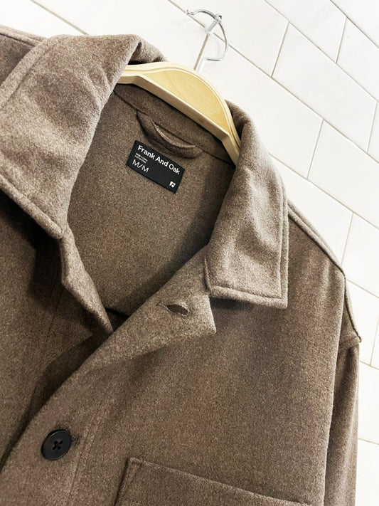 frank and oak 2024 wool - blend overshirt jacket - good market thrift store