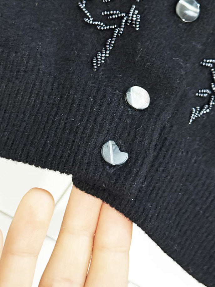 vintage 50s royal scott 100% lambswool beaded cardigan