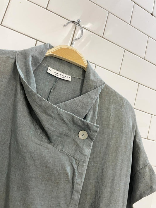 bryn walker 100% linen short sleeve jacket - good market thrift store