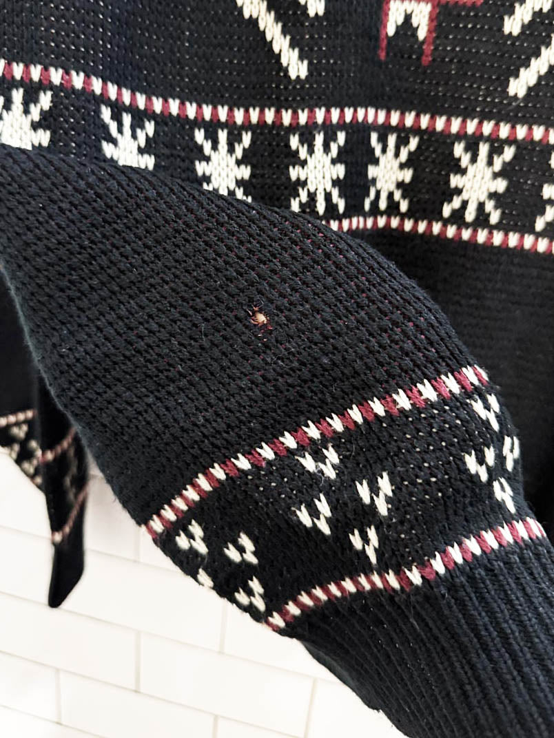 vintage 80s fine line reindeer fair isle knit sweater | genuine quality
