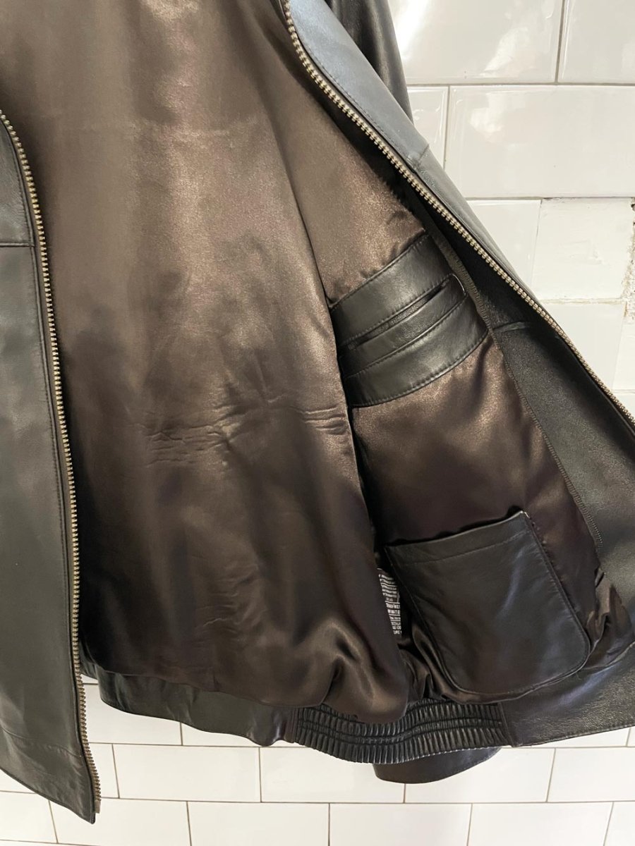 vintage 00s bod & christensen soft leather bomber jacket | b&c essentials - good market thrift store