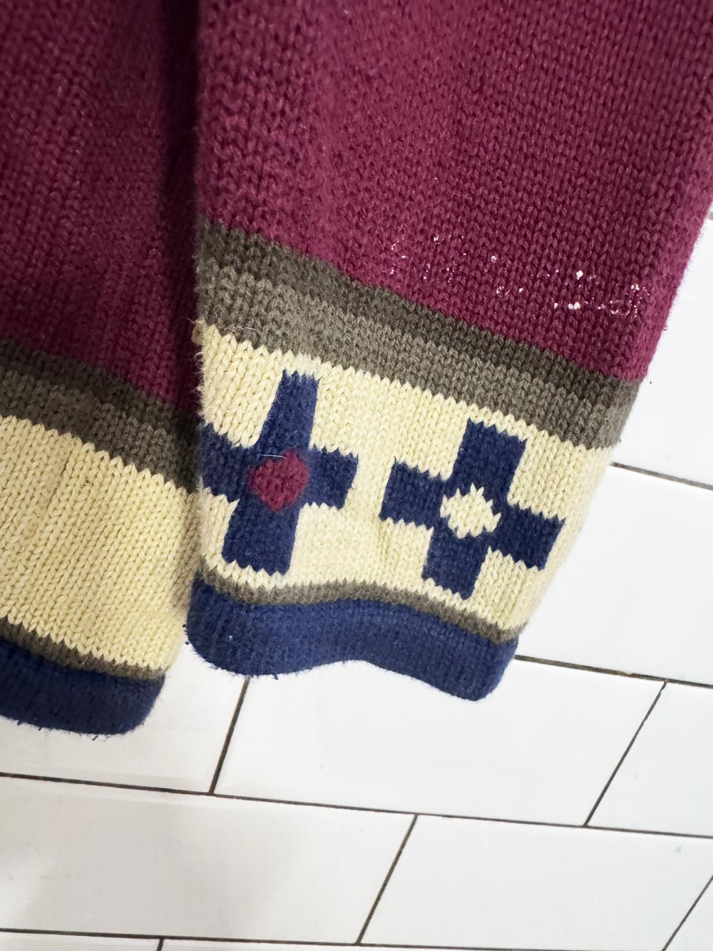 vintage gary petites sourthwestern knit cardigan sweater