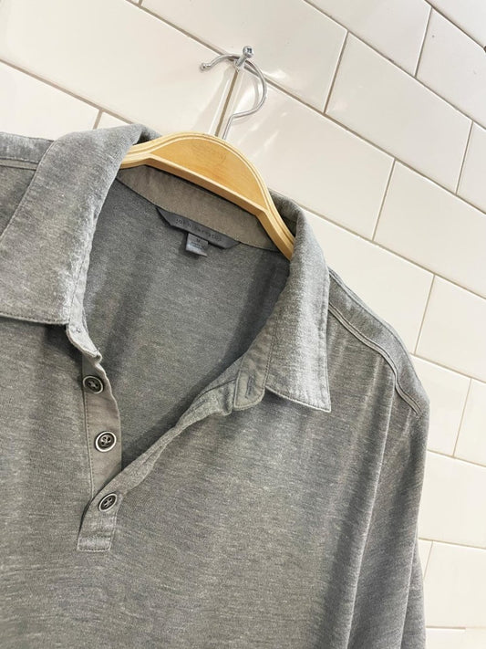 john varvatos silk - blend collared shirt - good market thrift store