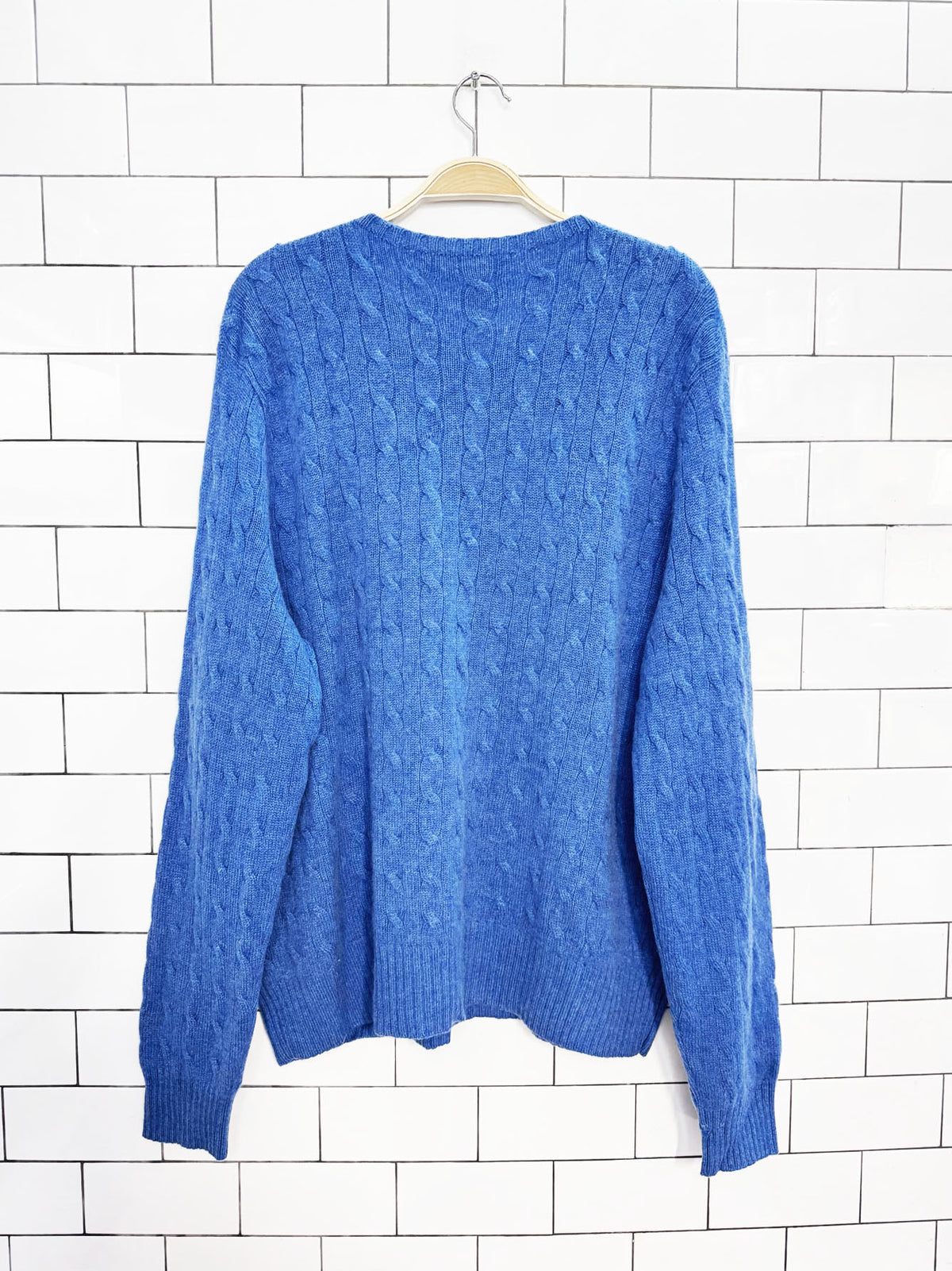 vintage 90s polo ralph lauren 100% cashmere cable knit sweater | italian yarn