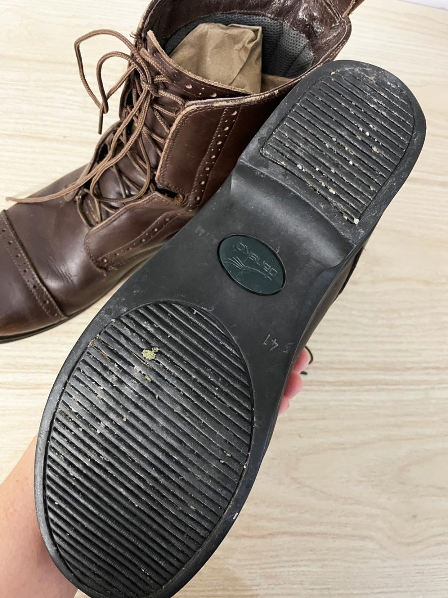 dankso equestrian lace up leather boot - good market thrift store