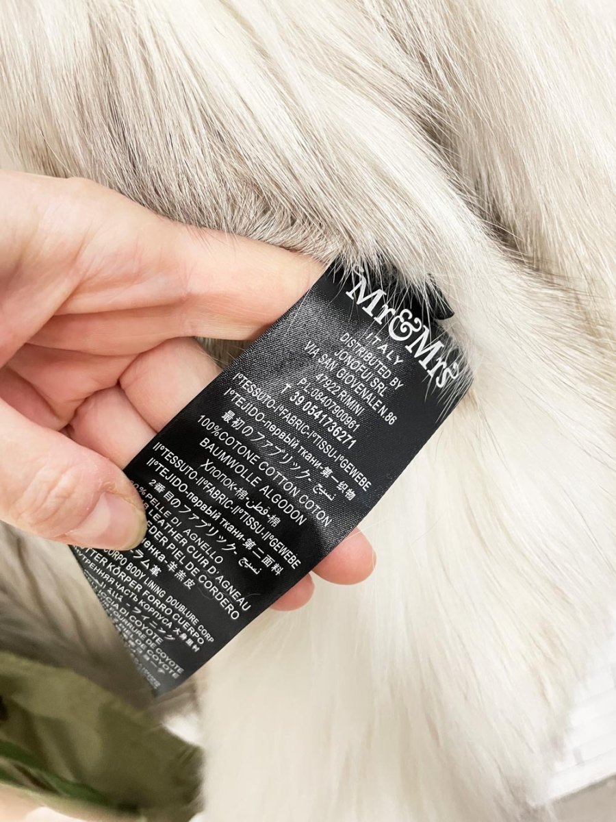 mr & mrs italy coyote fur lined army parka - good market thrift store