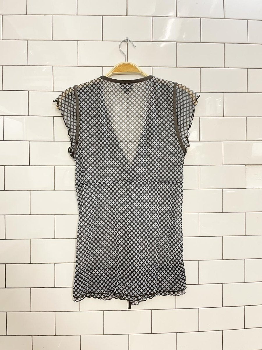 y2k mexx mesh diamond butterfly top - good market thrift store