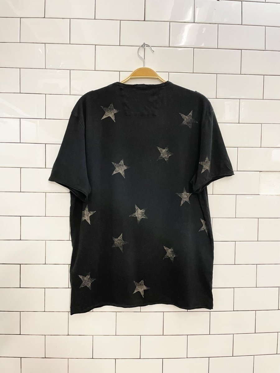 john varvatos star print v - neck tee - good market thrift store