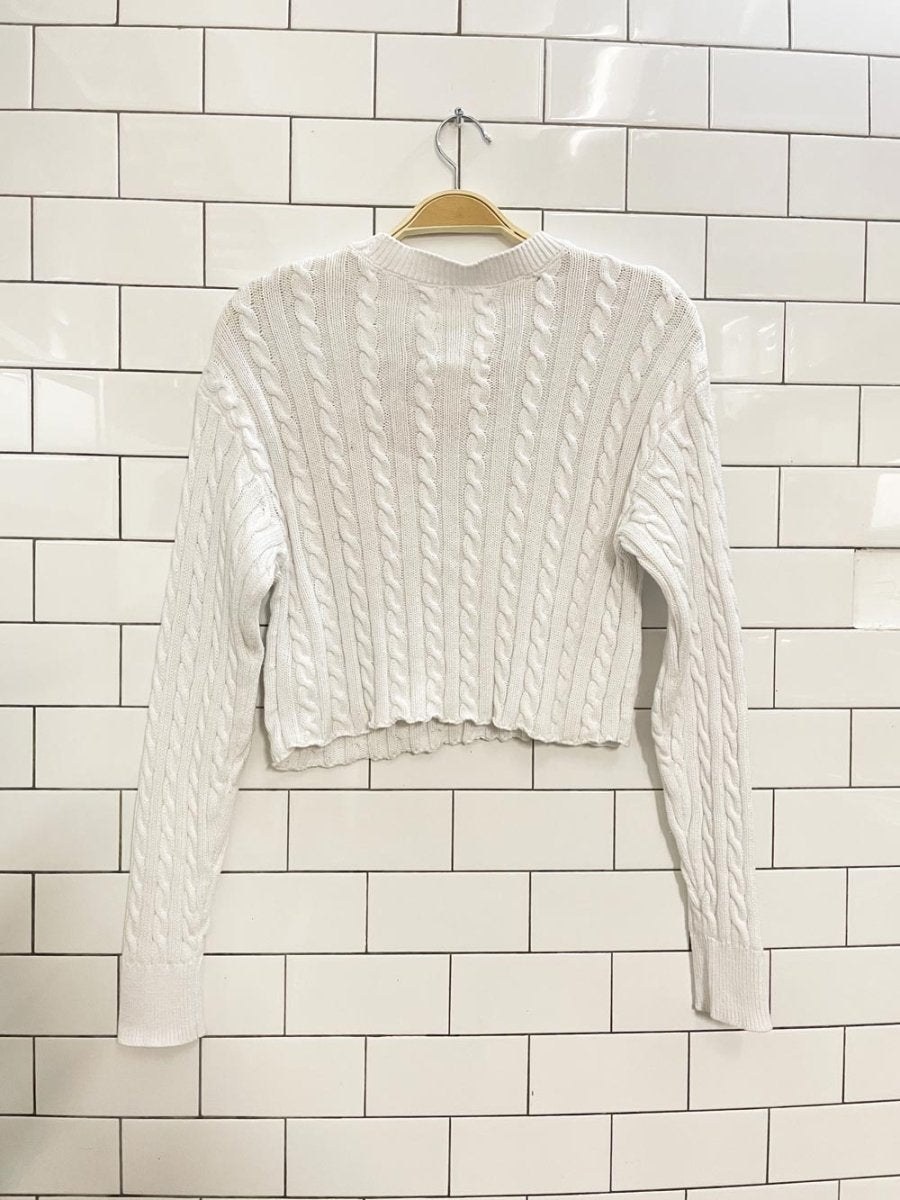 aerie cable knit cropped sweater - good market thrift store