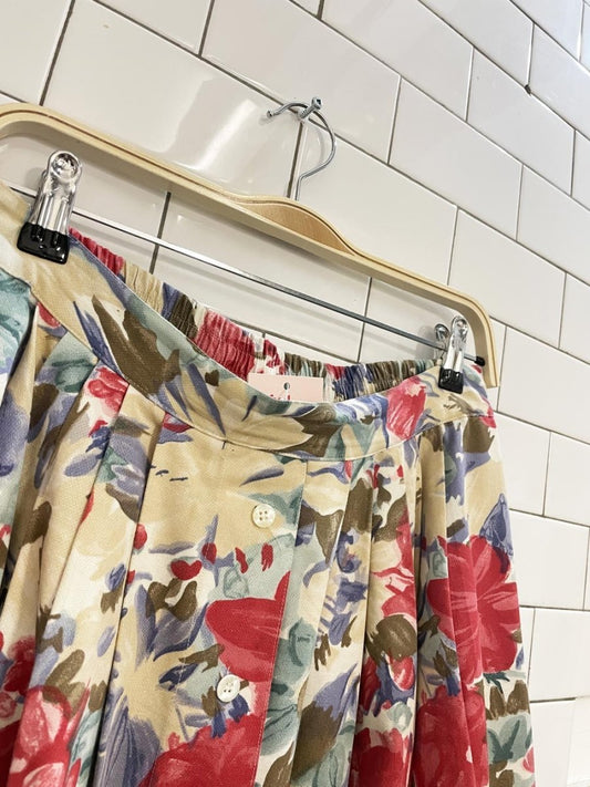 vintage 90s principles floral button midi skirt - good market thrift store