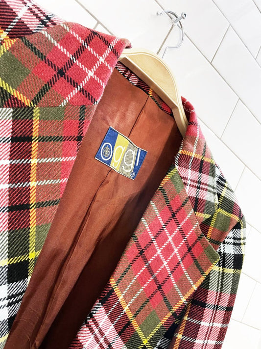 vintage oggi wool tartan plaid blazer - good market thrift store