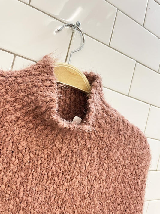 dreamers chunky boucle knit mockneck sweater - good market thrift store