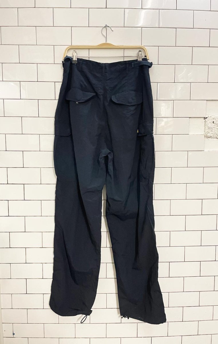 vintage 90s rave clench nylon cargo parachute pants - good market thrift store