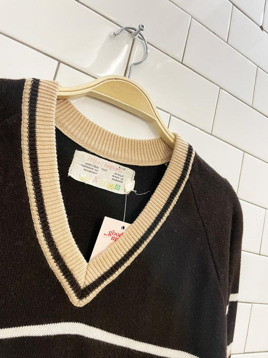 vintage 80s pellini imports retro stripe knit sweater - good market thrift store