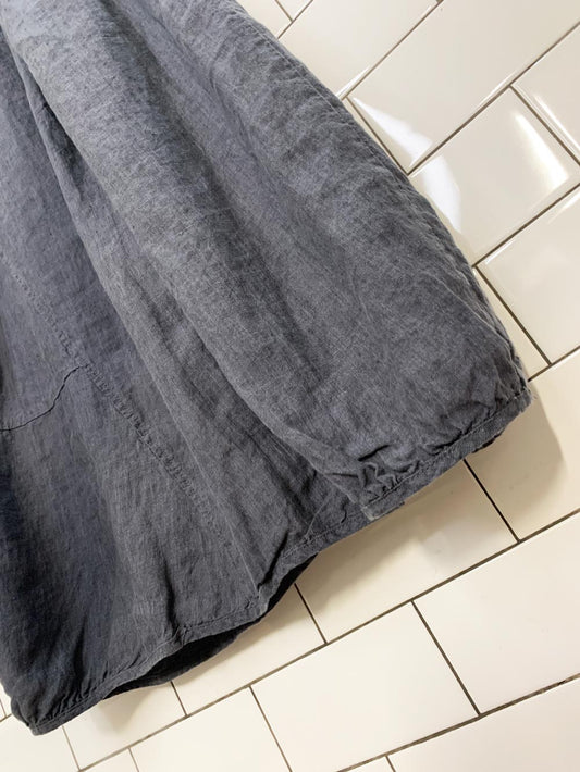 dolan 100% linen bubble hem pocket midi skirt