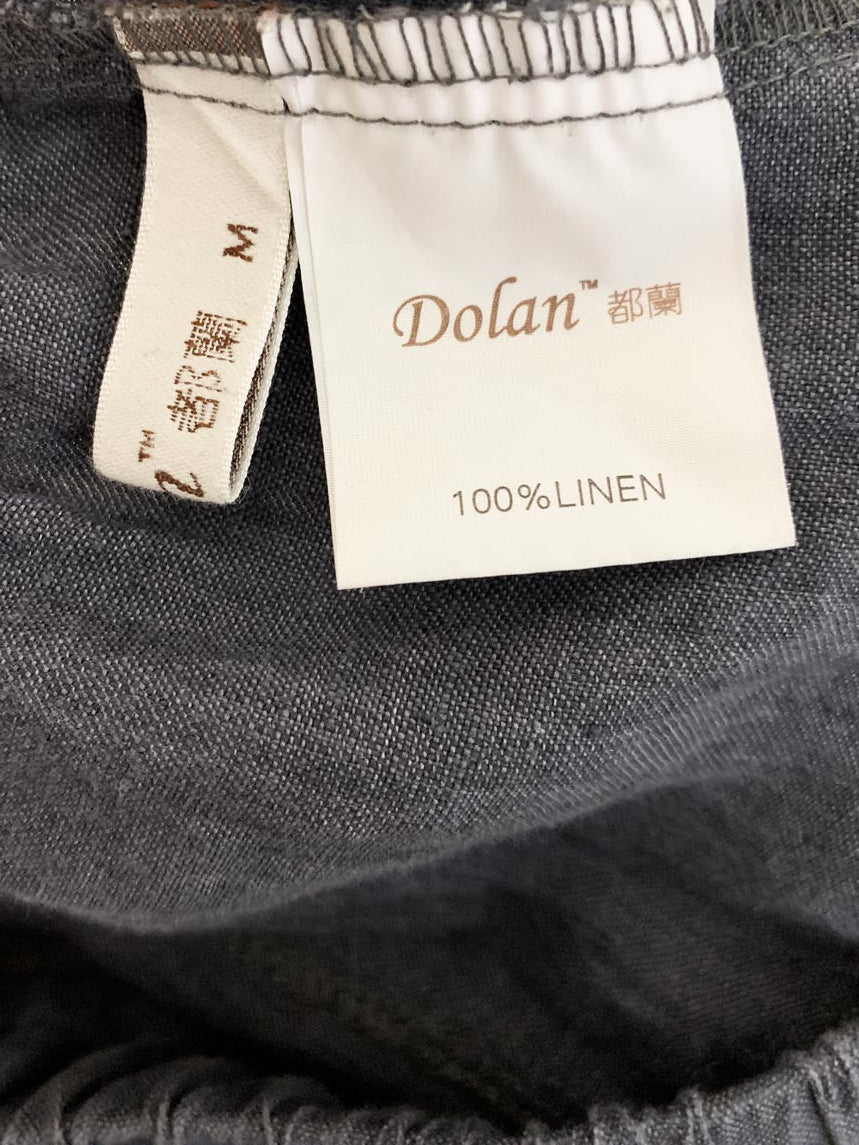 dolan 100% linen bubble hem pocket midi skirt