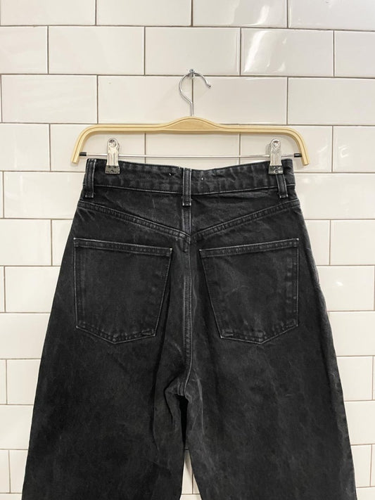 zara high rise wide leg raw hem jeans - good market thrift store