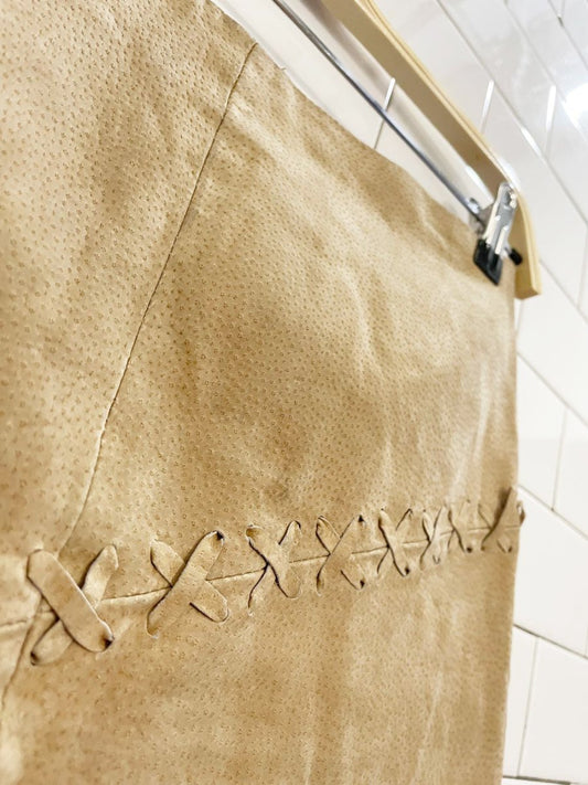 y2k hypo active braided suede knee - length skirt - good market thrift store