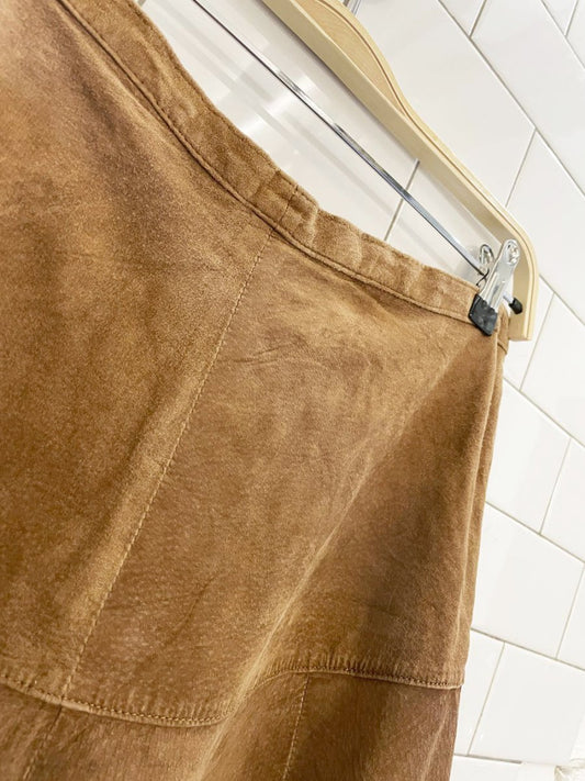 vintage 00s traditions ltd suede full midi maxi skirt - good market thrift store