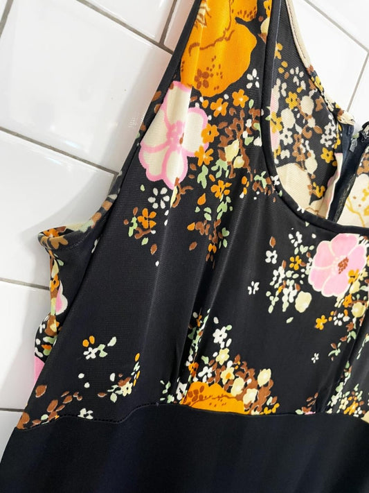 vintage 60s floral empire waist midi dress - good market thrift store